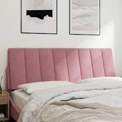 vidaXL Almofad&atilde;o de cabeceira Hanko 140 cm veludo rosa