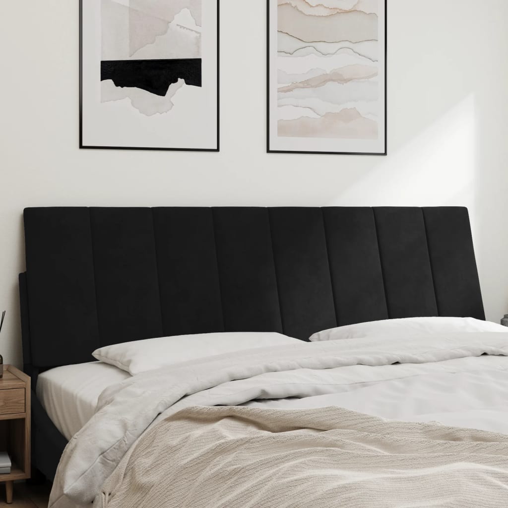 vidaXL Hoofdbordkussen 160 cm fluweel zwart afbeelding