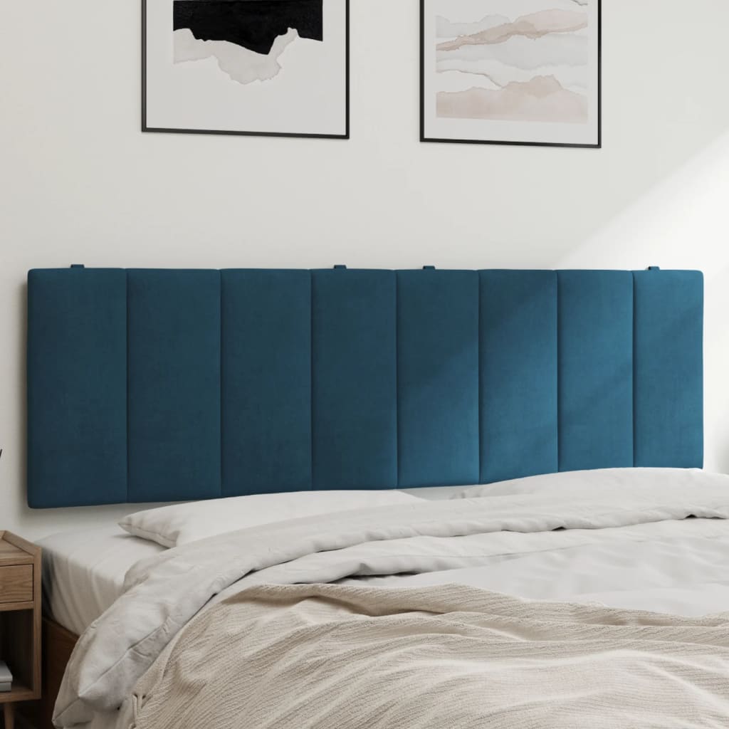 vidaXL Pernă tăblie de pat, albastru, 160 cm, catifea