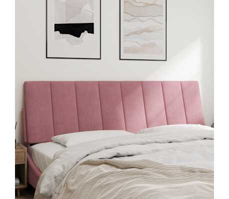 vidaXL Almofad&atilde;o de cabeceira Hanko 160 cm veludo rosa