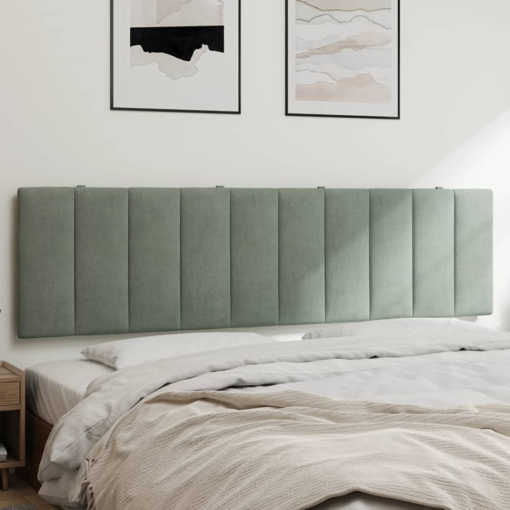 vidaXL Pernă tăblie de pat, gri deschis, 180 cm, catifea