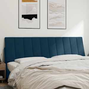 vidaXL Coussin de t&ecirc;te de lit Hanko bleu 180 cm velours
