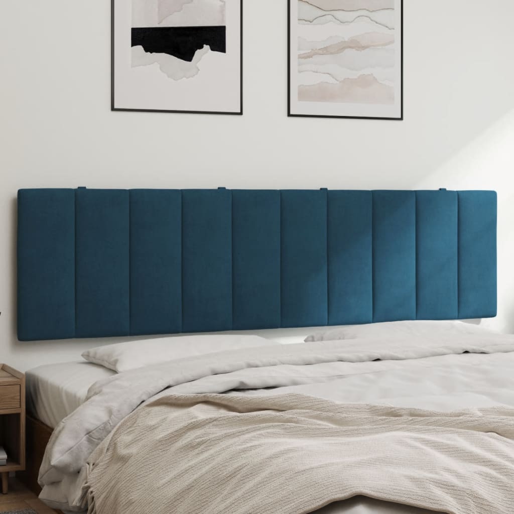 vidaXL Pernă tăblie de pat, albastru, 180 cm, catifea