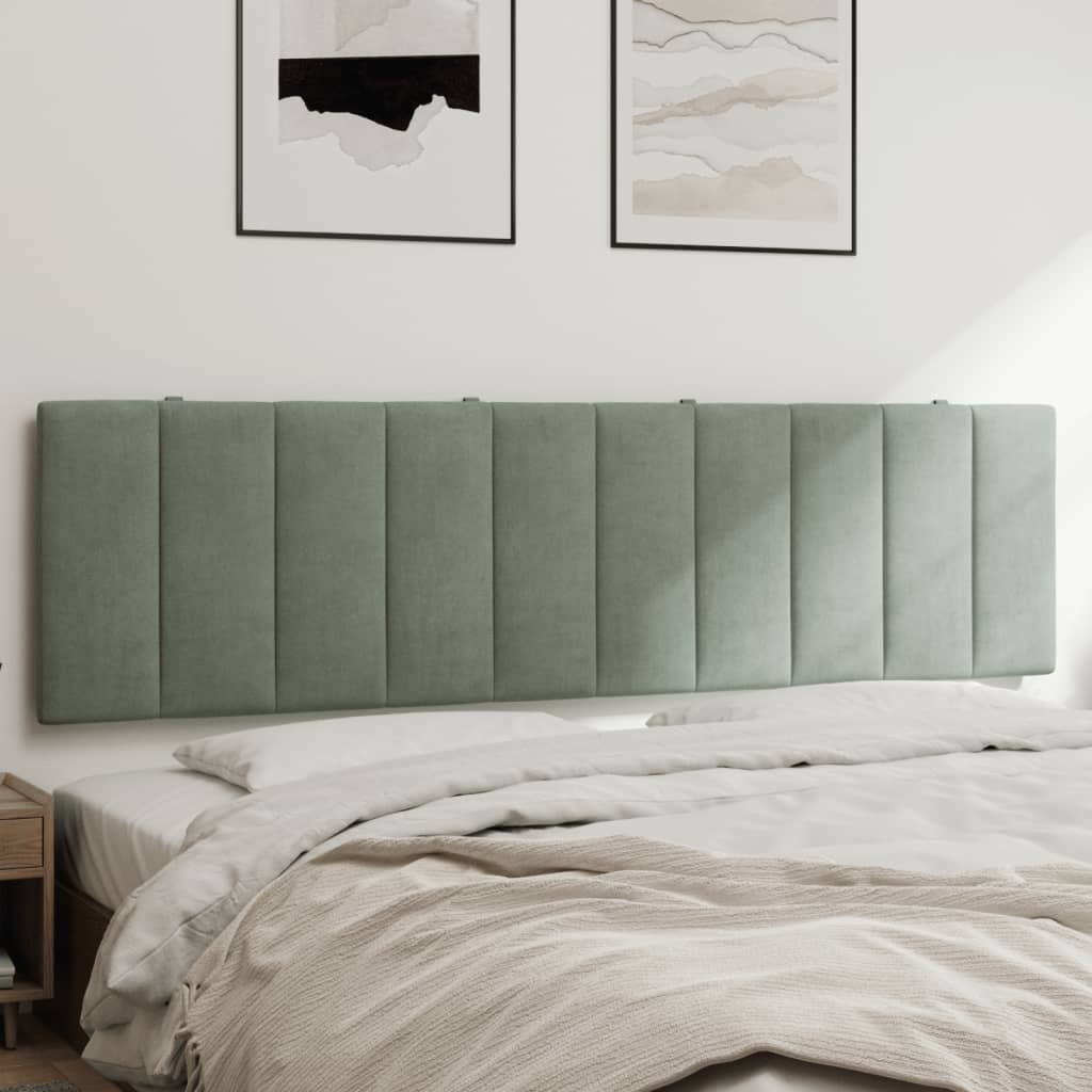 Headboard Cushion Light gray Velvet 72.0 in wide Removable Covers