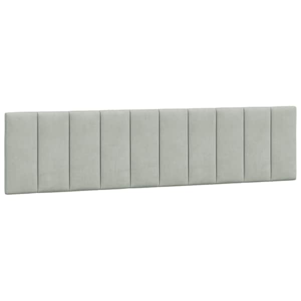 vidaXL voodipeatsi padi Hanko, helehall, 200 cm, samet
