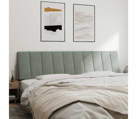 vidaXL Almofad&atilde;o de cabeceira Hanko 200 cm veludo cinzento-claro