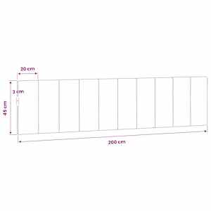 Polštář na čelo postele Hanko světle šedý 200 cm samet - obrázek 10