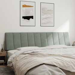 vidaXL Almofad&atilde;o de cabeceira Hanko 200 cm veludo cinzento-claro
