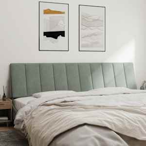 vidaXL Almofad&atilde;o de cabeceira Hanko 200 cm veludo cinzento-claro