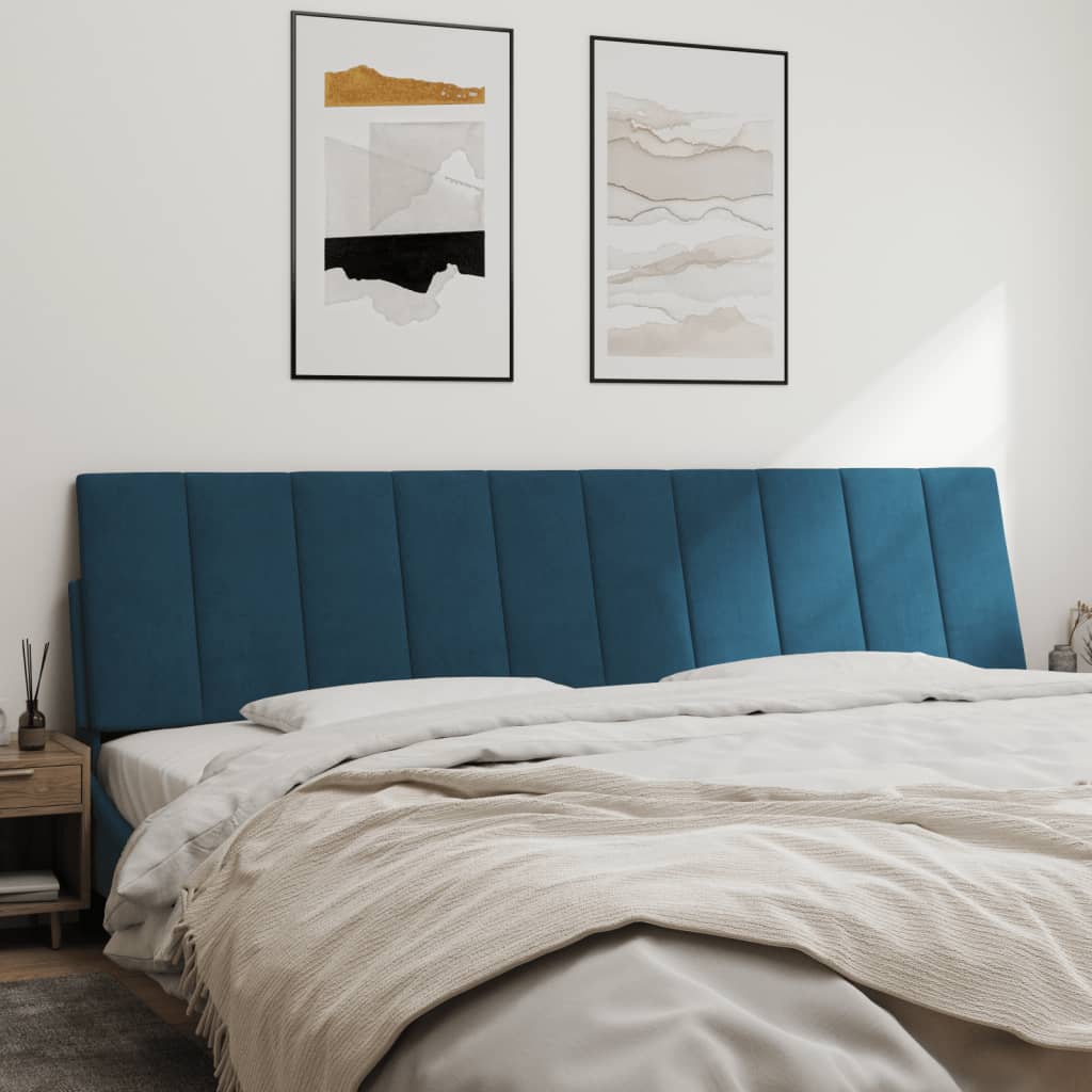 vidaXL Hoofdbordkussen 200 cm fluweel blauw afbeelding