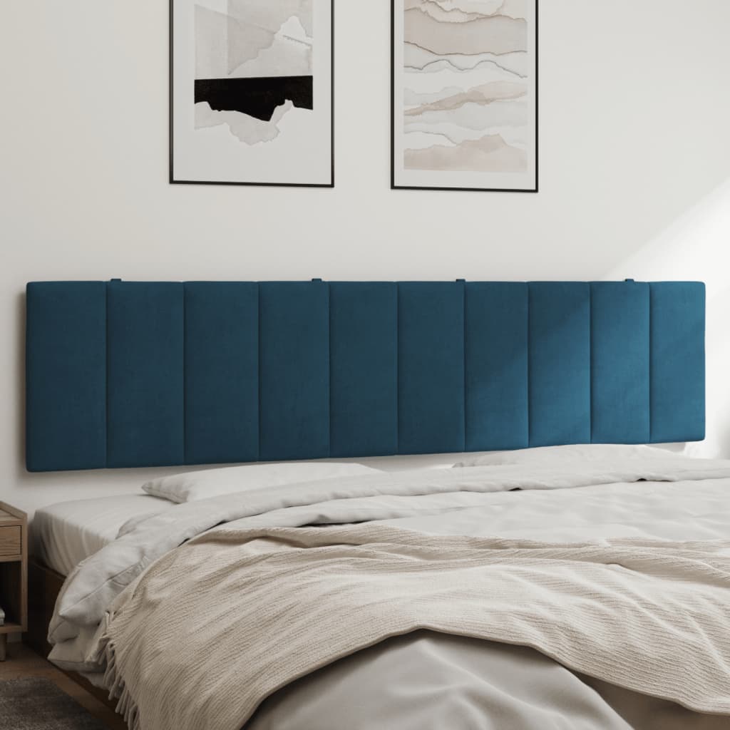 vidaXL Pernă tăblie de pat, albastru, 200 cm, catifea