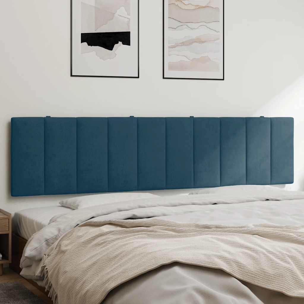 vidaXL Pernă tăblie de pat, Hanko, albastru, 200 cm, catifea