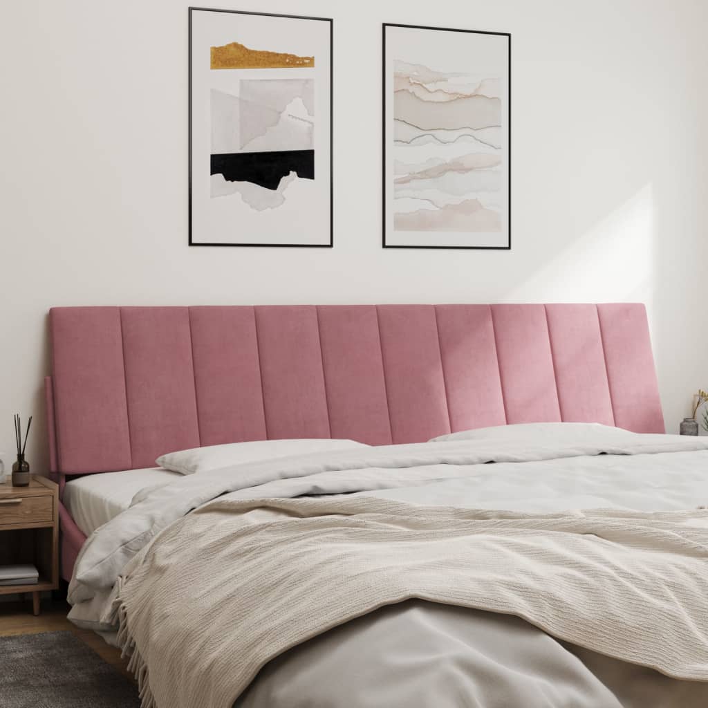 vidaXL Hoofdbordkussen 200 cm fluweel roze afbeelding