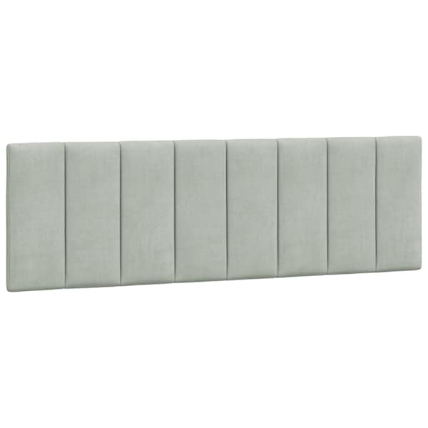 vidaXL voodipeatsi padi Hanko, helehall, 152 cm, samet