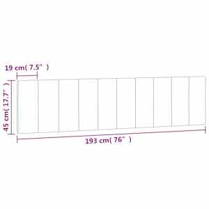 Polštář na čelo postele Hanko tmavě šedý 193 cm samet - obrázek 10