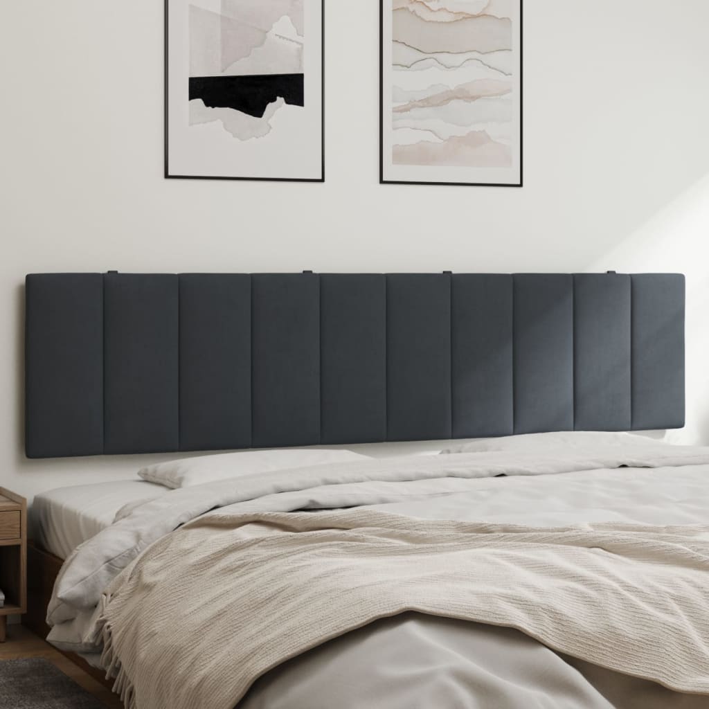 Headboard Cushion Dark grey Velvet (100% polyester) 76.0 in wide