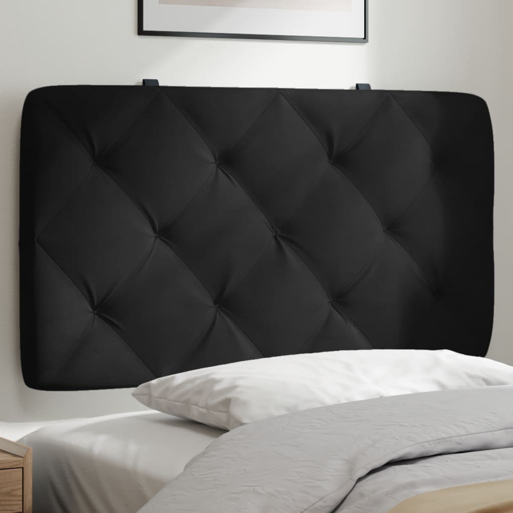 vidaXL Pernă tăblie de pat, negru, 80 cm, catifea