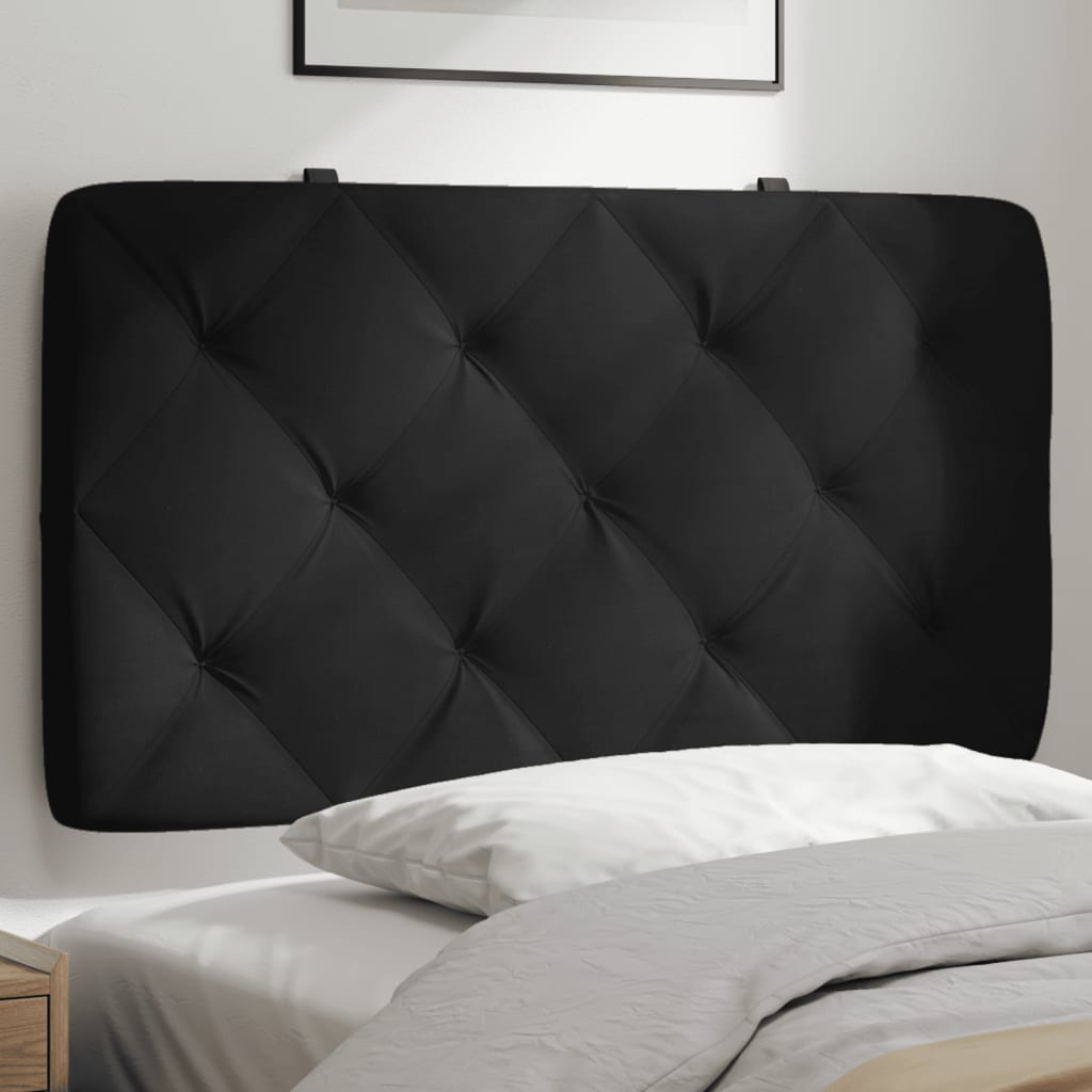 vidaXL Pernă tăblie de pat, negru, 90 cm, catifea