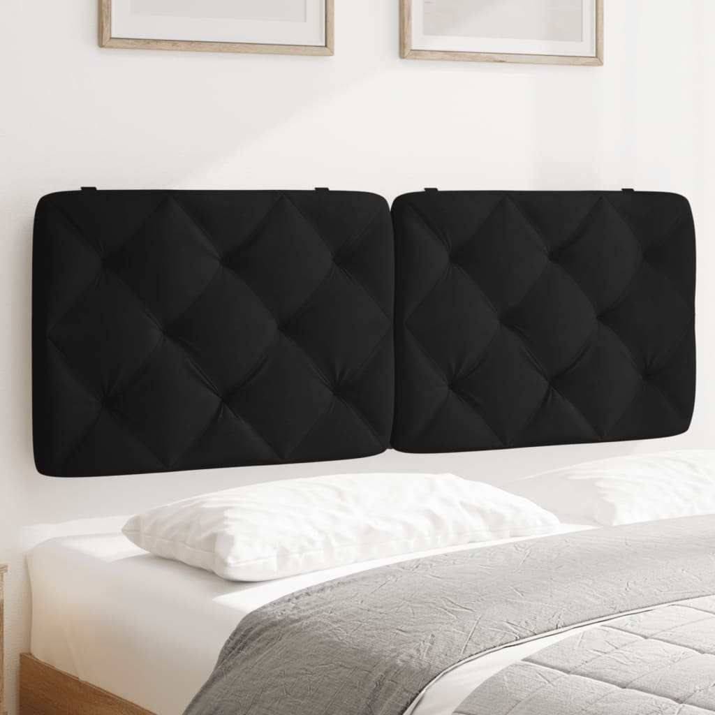 vidaXL Pernă tăblie de pat, negru, 120 cm, catifea