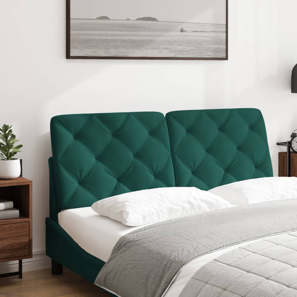 vidaXL Pernă tăblie de pat, verde, 140 cm, catifea
