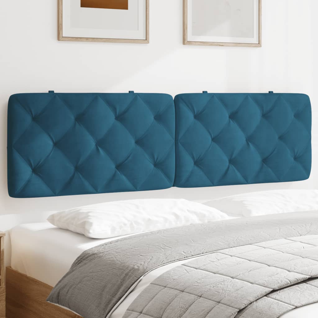 vidaXL Kopfteil-Kissen Blau 180 cm Samt