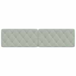 Polštář na čelo postele světle šedý 200 cm samet - obrázek 5