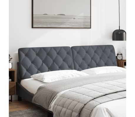 vidaXL Cabecero de cama acolchado terciopelo gris oscuro 200 cm