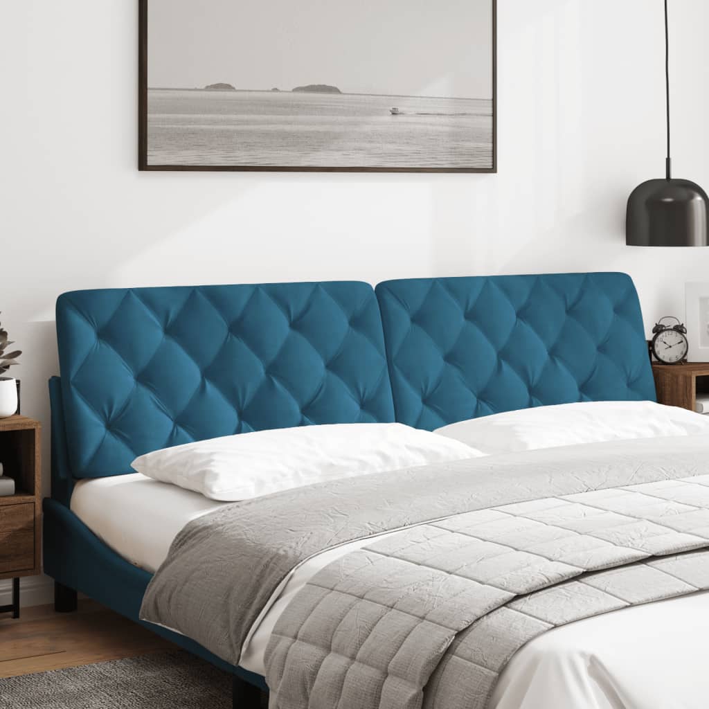 vidaXL Hoofdbordkussen 200 cm fluweel blauw afbeelding