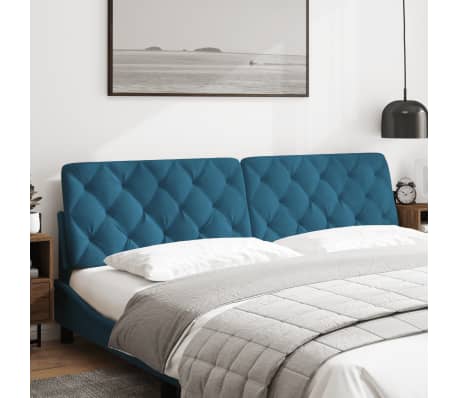 vidaXL Coussin de tête de lit bleu 200 cm velours