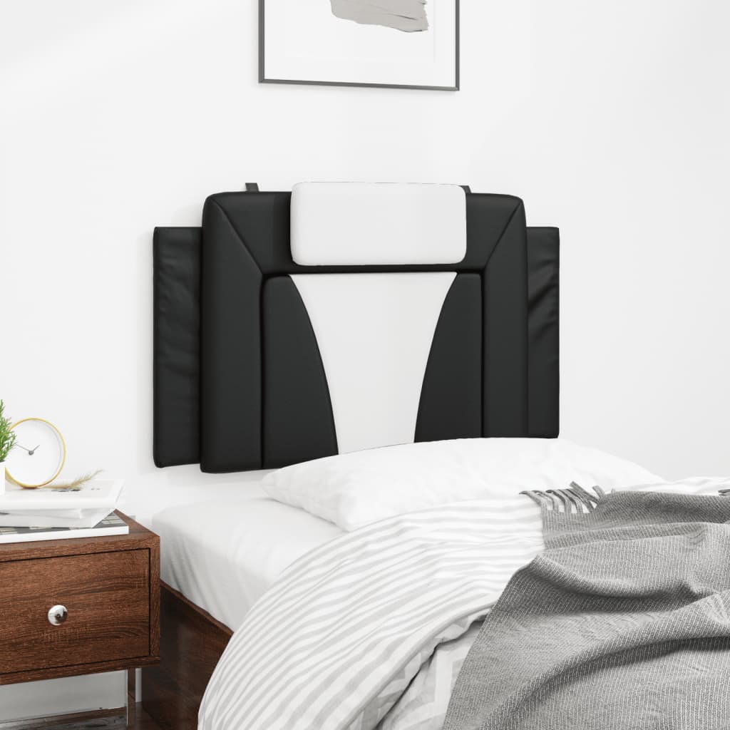 vidaXL Hoofdbordkussen 80 cm kunstleer zwart en wit afbeelding