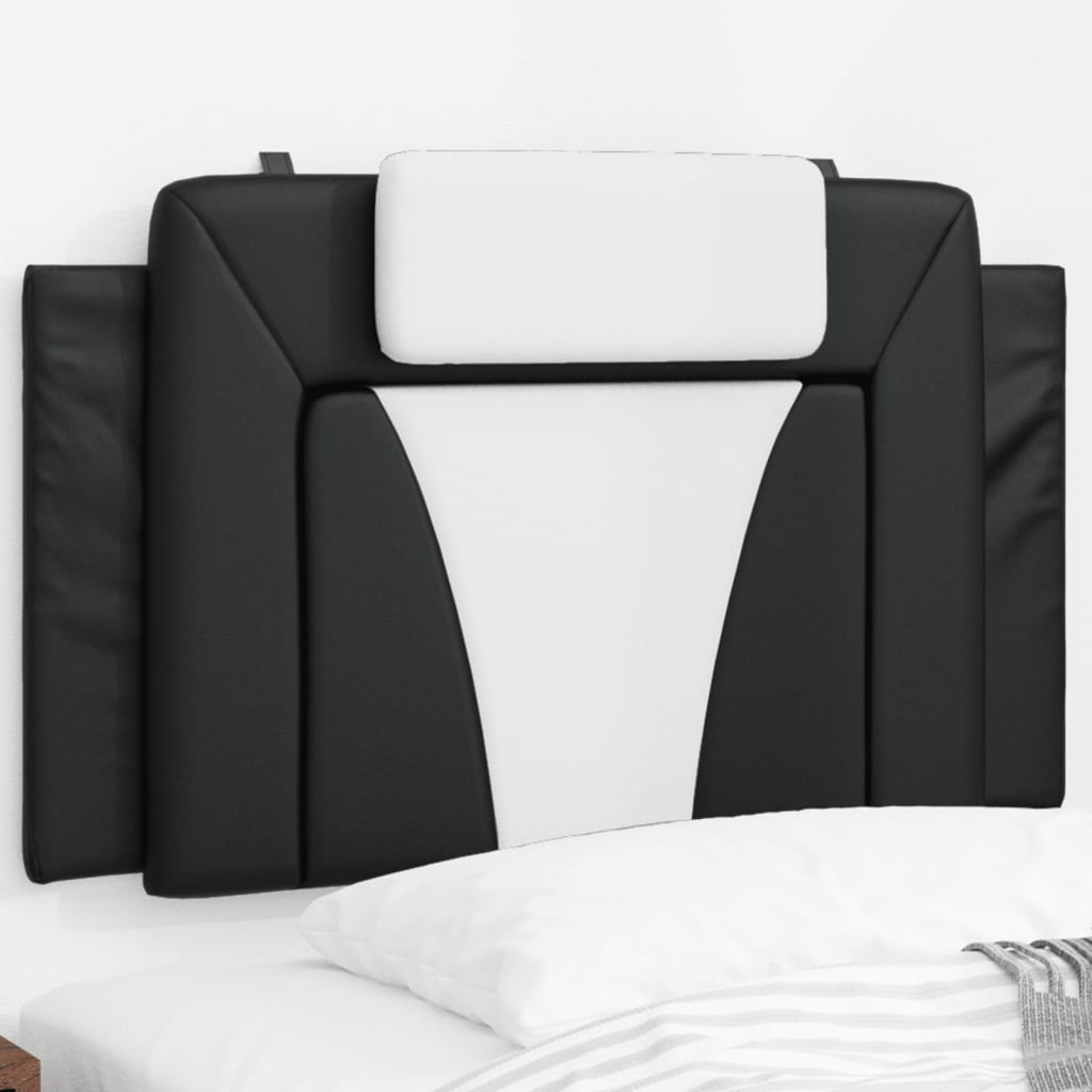 vidaXL Pernă pentru tăblie pat, negru și alb, 80 cm, piele artificială