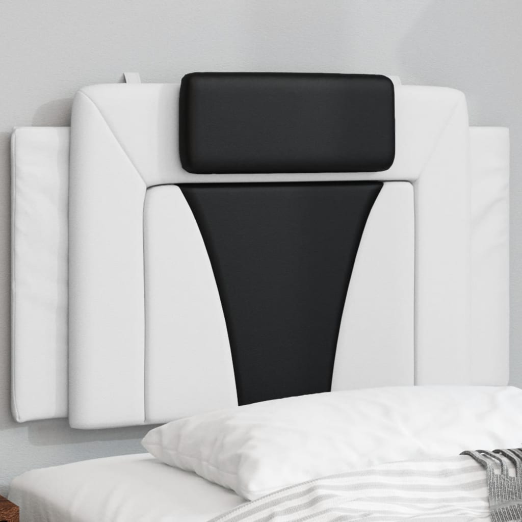 vidaXL Pernă pentru tăblie pat, Viana, alb și negru, 80 cm, piele artificială