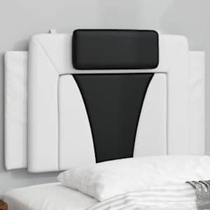 Polštář na čelo postele Viana bílý a černý 90 cm umělá kůže - obrázek 1