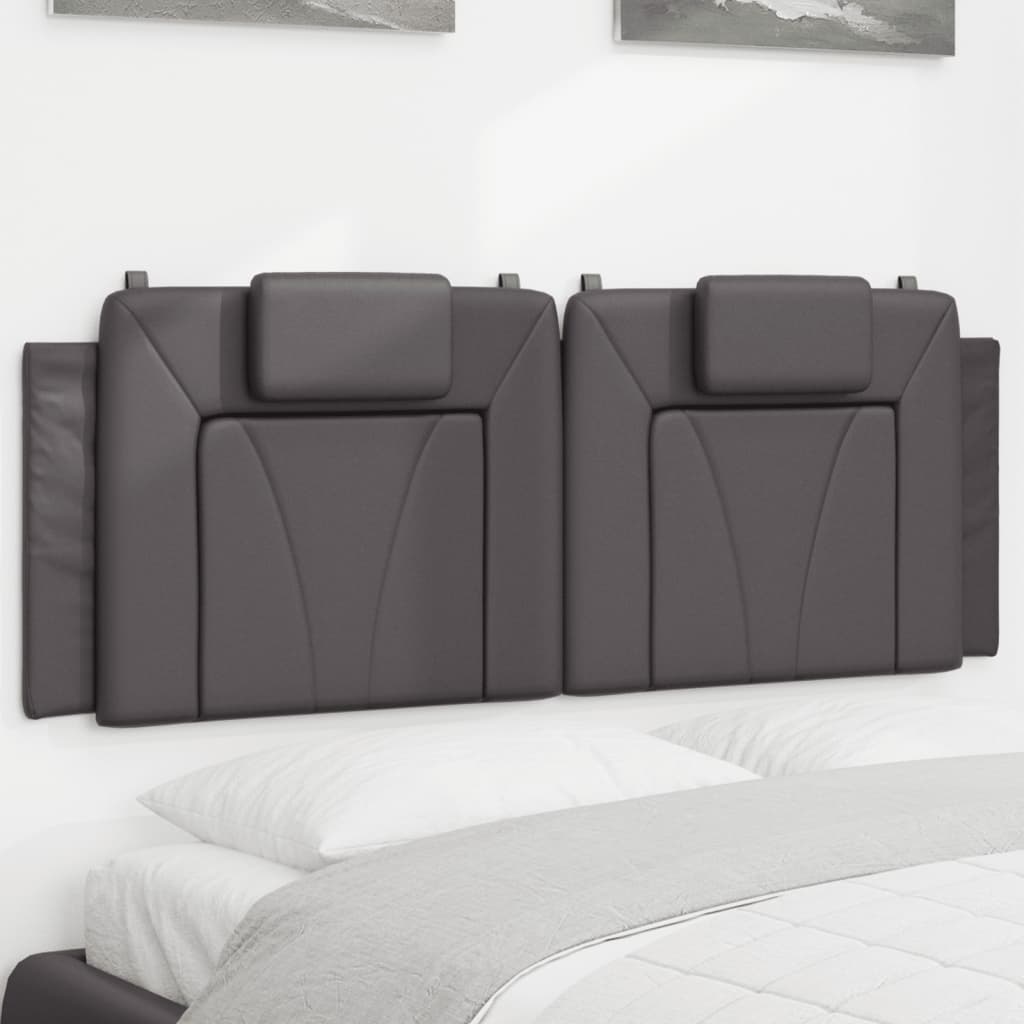 vidaXL Kopfteil-Kissen "Viana" Grau 120 cm Kunstleder