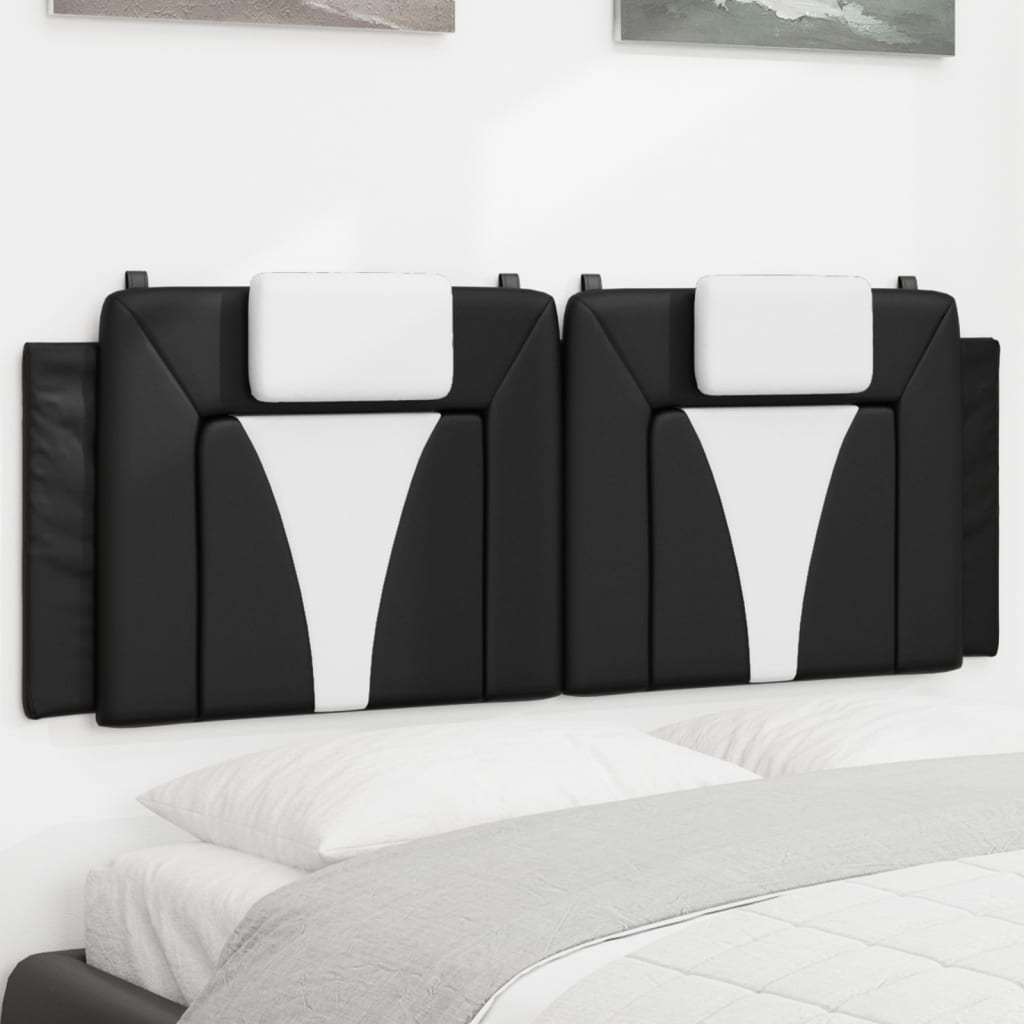 vidaXL Pernă pentru tăblie pat, Viana, negru și alb, 120cm, piele artificială