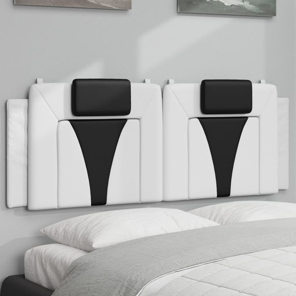 vidaXL Kopfteil-Kissen "Viana" Weiß und Schwarz 120 cm Kunstleder