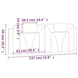 Polštář na čelo postele Viana černý a bílý 137 cm umělá kůže - obrázek 11