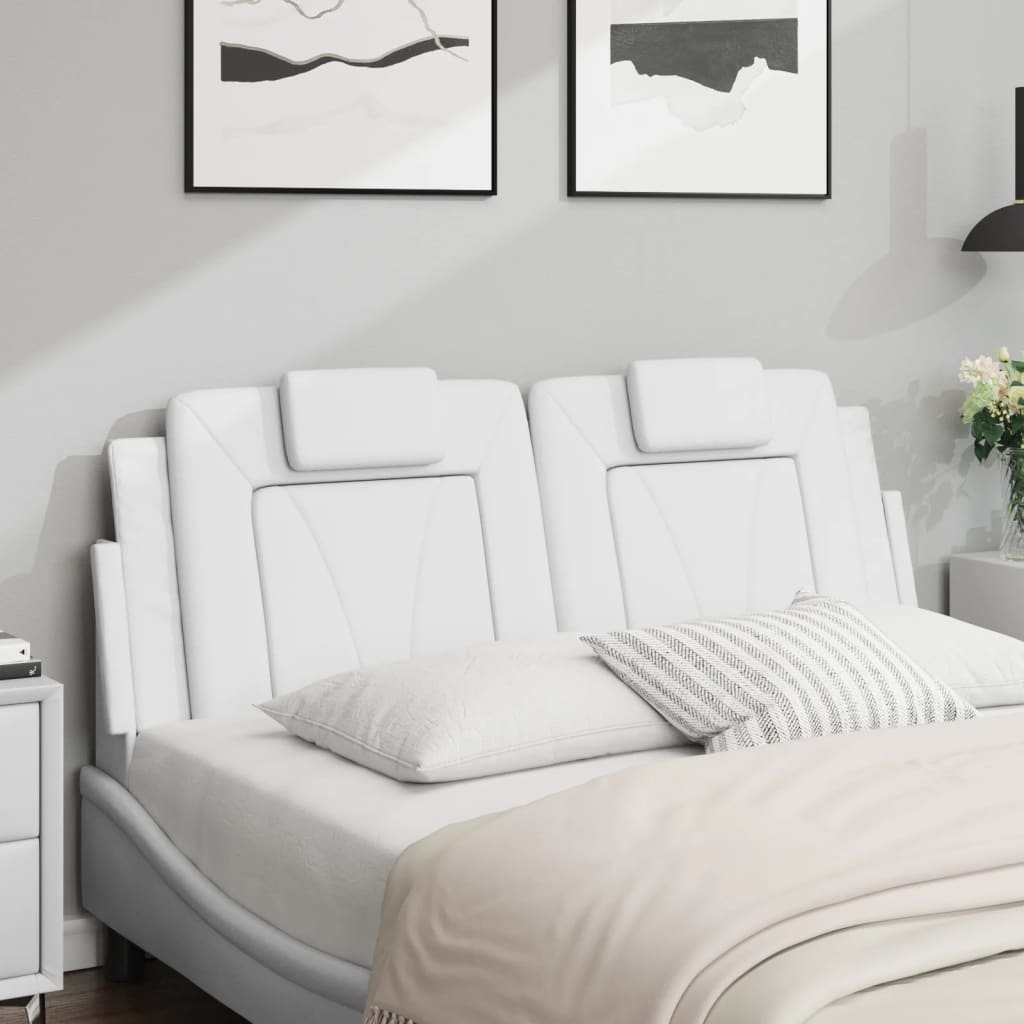 vidaXL Hoofdbordkussen "Viana" 140 cm kunstleer wit, foto 2