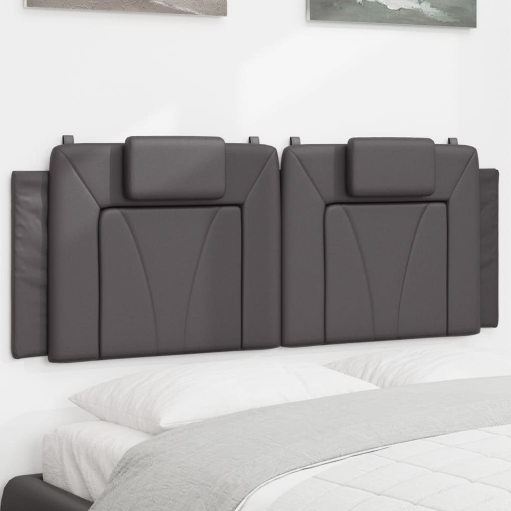 vidaXL Kopfteil-Kissen "Viana" Grau 140 cm Kunstleder