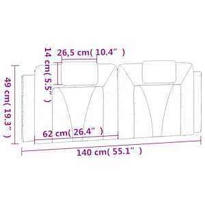 Polštář na čelo postele Viana cappuccino 140 cm umělá kůže - obrázek 10