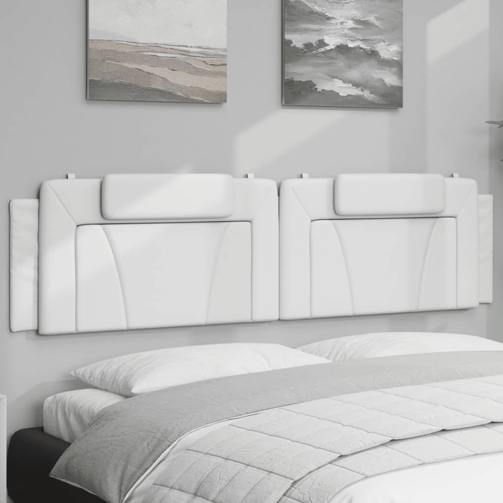 vidaXL Pernă pentru tăblie pat, Viana, alb, 200 cm, piele artificială
