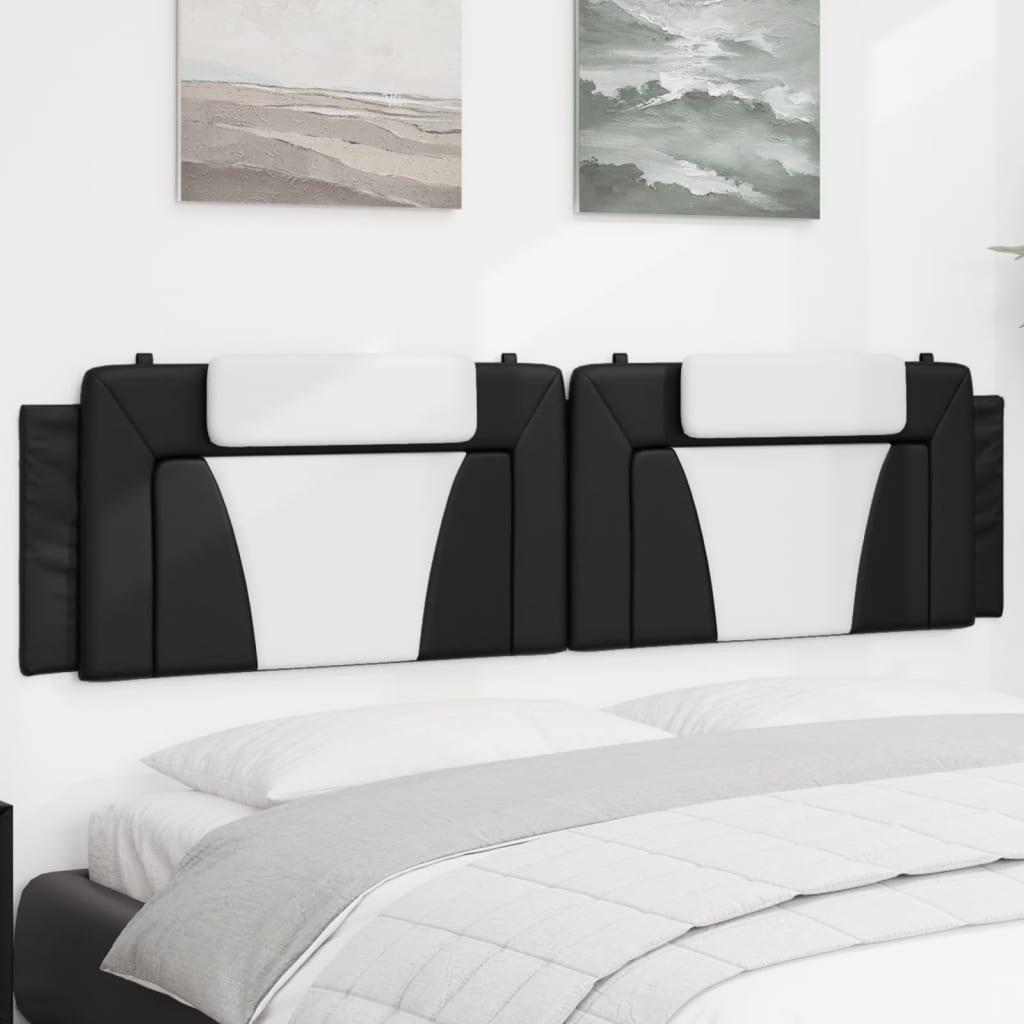 vidaXL Pernă pentru tăblie pat, Viana, negru și alb, 200cm, piele artificială