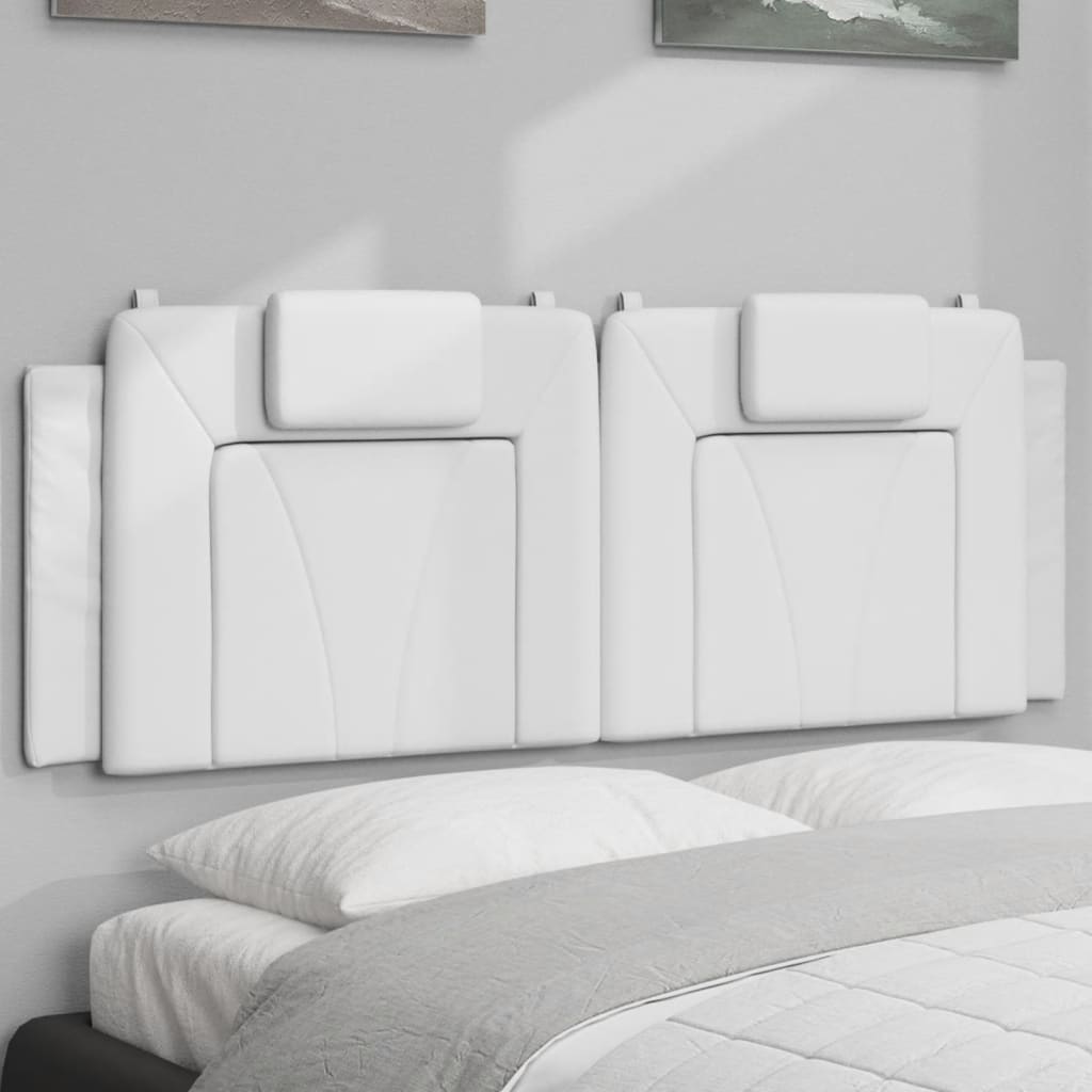 vidaXL Pernă pentru tăblie pat, alb, 152 cm, piele artificială