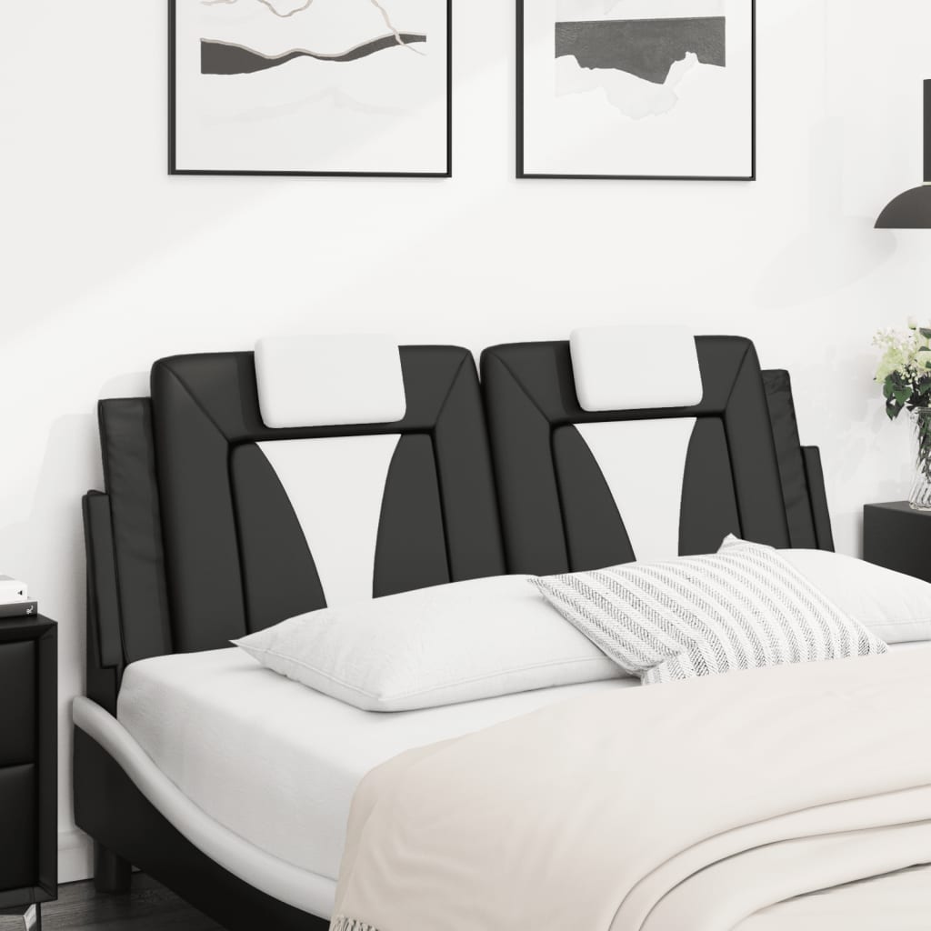 vidaXL Hoofdbordkussen "Viana" 152 cm kunstleer zwart en wit, foto 2