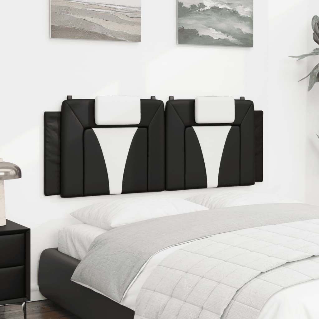 vidaXL Hoofdbordkussen "Viana" 152 cm kunstleer zwart en wit, foto 4
