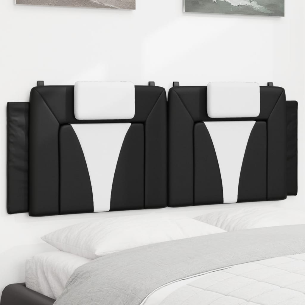 vidaXL Pernă pentru tăblie pat, negru și alb, 152cm, piele artificială