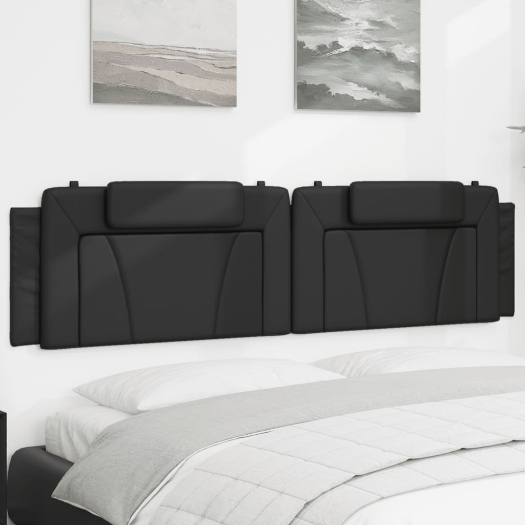 vidaXL Pernă pentru tăblie pat, negru, 193 cm, piele artificială