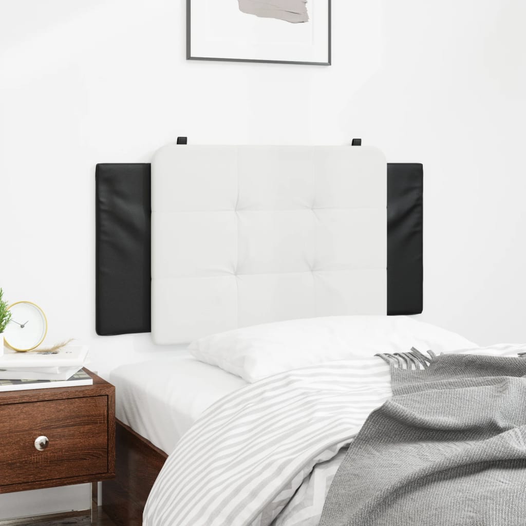 vidaXL Hoofdbordkussen 100 cm kunstleer wit en zwart afbeelding