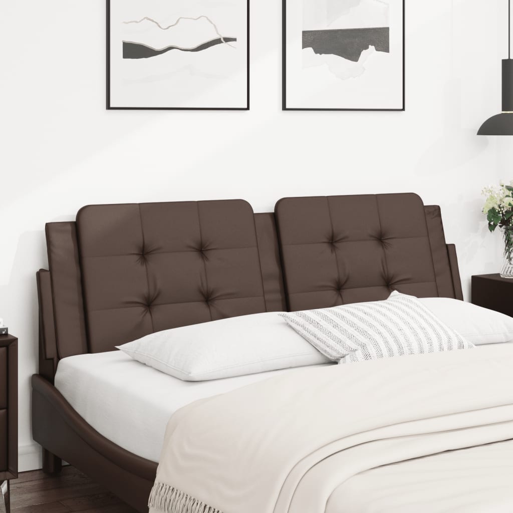 vidaXL Pernă pentru tăblie pat, maro, 160 cm, piele artificială