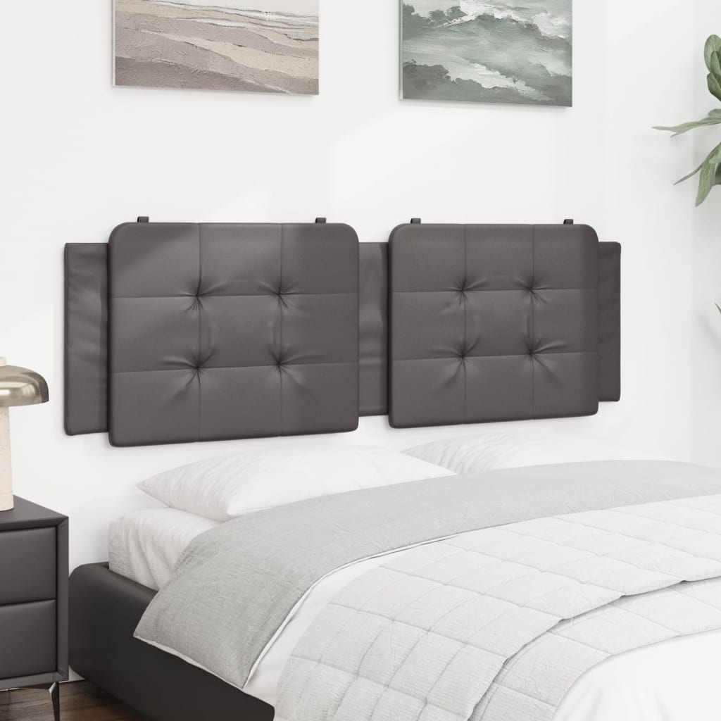 vidaXL Hoofdbordkussen 160 cm kunstleer grijs afbeelding